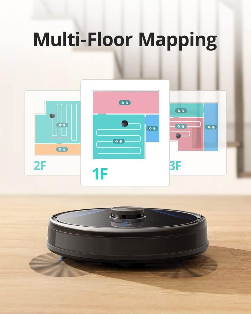 eufy by Anker RoboVac LR30 Hybrid Aspirateur Robot Laveur, Aspiration Ultra Puissante 3 000 Pa, Navigation Laser iPath™, Cartographie Multi-étages, Réservoir d’Eau contrôlable, Compatible Alexa