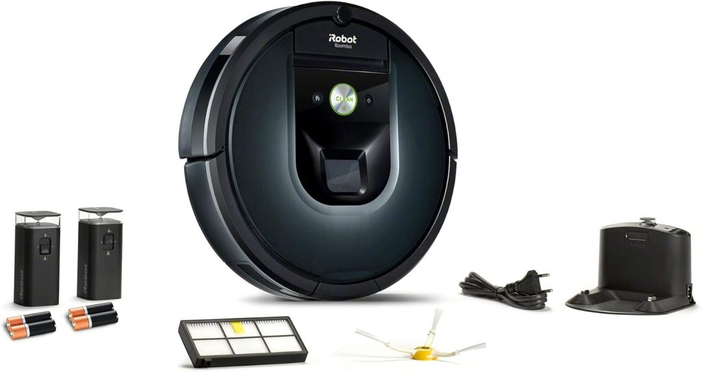 irobot Roomba 981, aspirateur Robot, idéal pour Les Tapis avec Forte Puissance daspiration, avec Power Boost, Navigation Plusieurs pièces, connecté en WiFi et programmable Via Application Noir