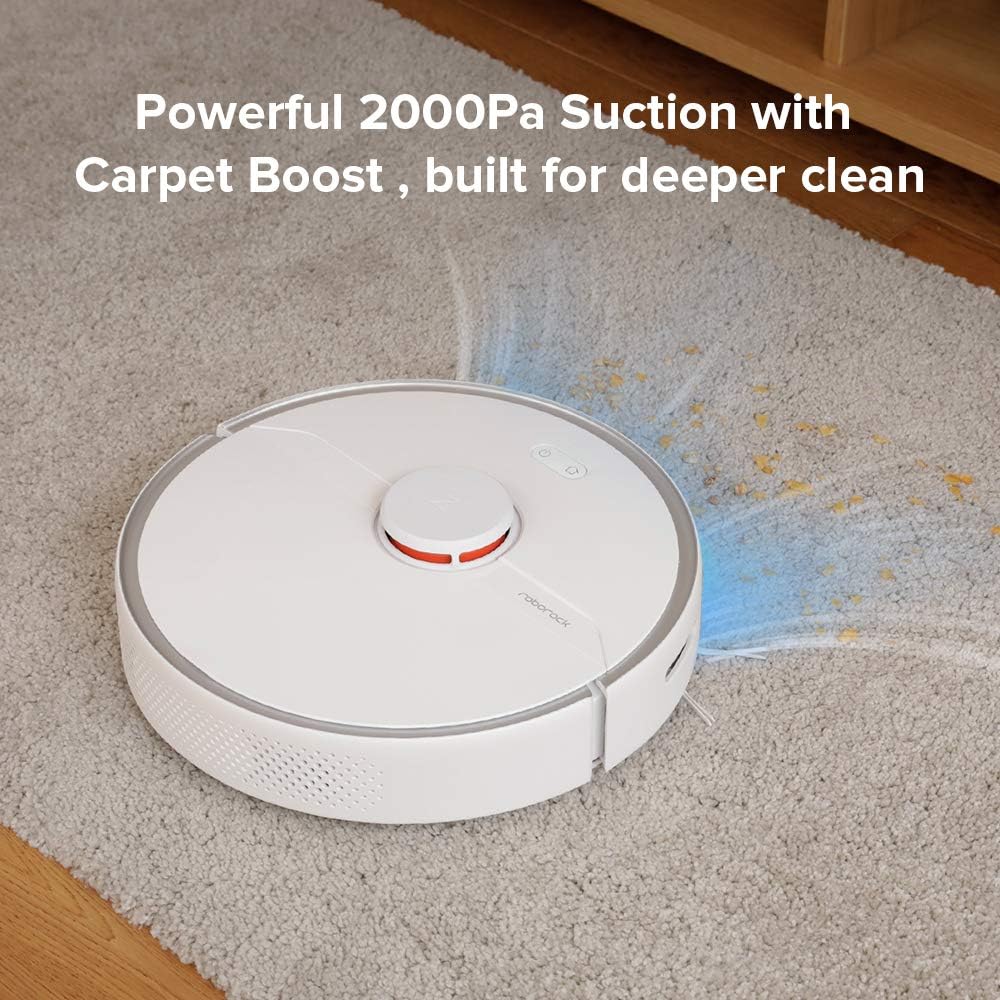 roborock S6 Pure aspirateur Robot, Robot aspirateur Laveur avec Grand réservoir deau, Nettoyage sélectif et Pratique de pièces