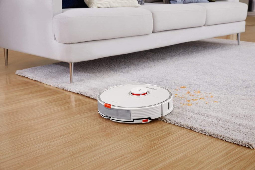 roborock S7 Robot Aspirateur Application Alexa 2500Pa Surveillance de la cartographie à Plusieurs Niveaux Détection de Tapis Brosse en Caoutchouc Intelligent Animaux de Compagnie, sols durs (Blanc)